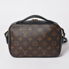 Louis Vuitton Saintonge Shoulder Bag Monogram Canvas Noir Calfskin Double — view 2