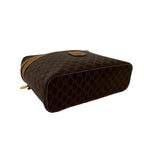 Celine Vintage Macadam Blason Trio Pattern Leather Handbag Vanity Bag Brown — view 7