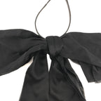 Saint Laurent Paris Silk Strap Logo Ribbon Choker Black Necklace — view 6