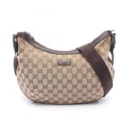 Gucci Shoulder Bag GG Canvas Beige Dark Brown