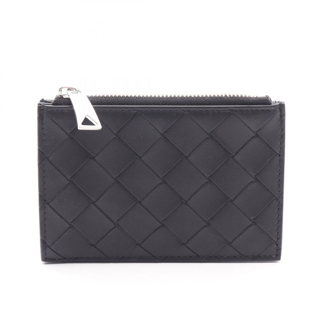 Bottega Veneta Card Case Intrecciato Black Leather