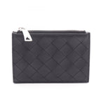 Bottega Veneta Card Case Intrecciato Black Leather