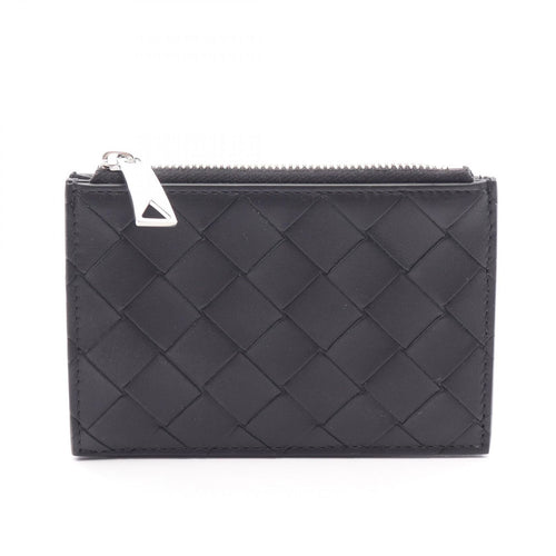 Bottega Veneta Card Case Intrecciato Black Leather