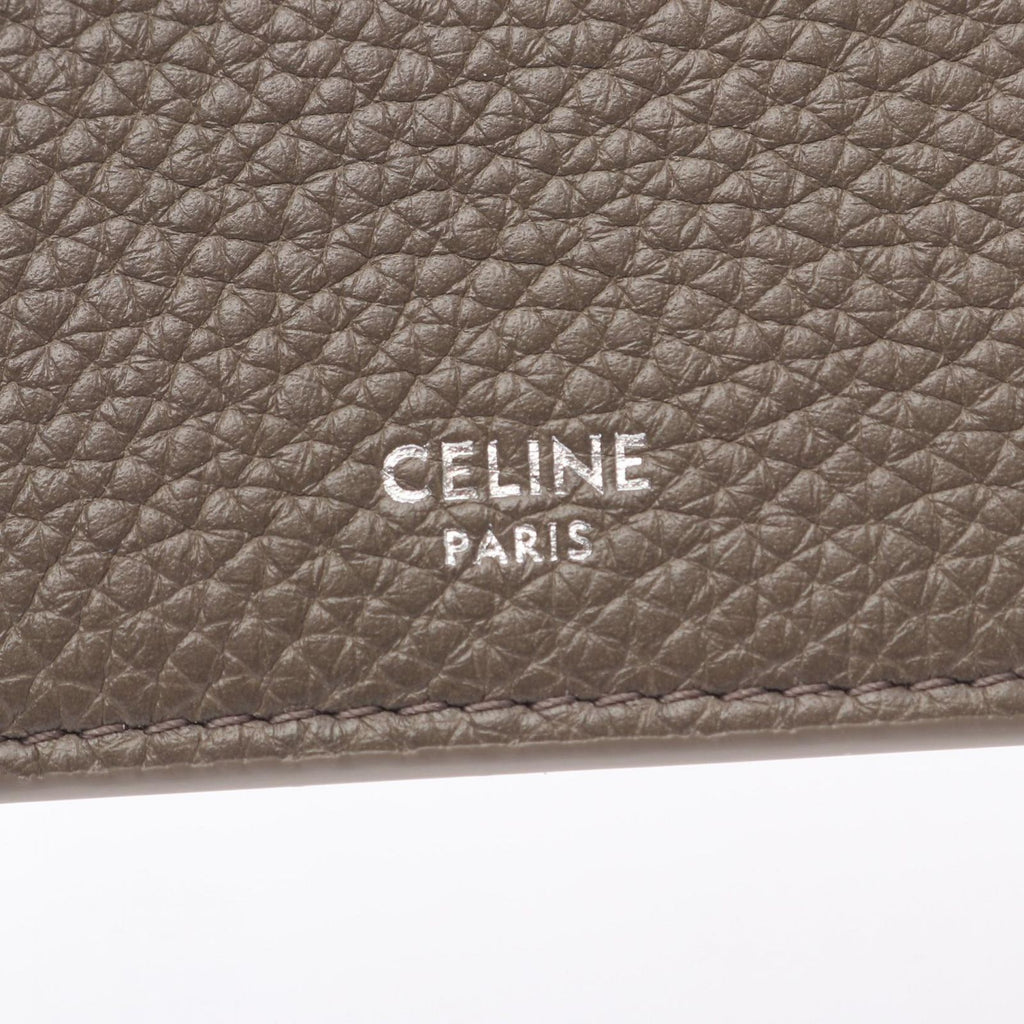 Celine Bifold Wallet Card Holder Gray Leather — view 4