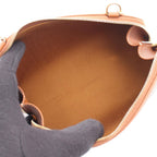 Celine Shoulder Bag Chain Clutch Trio Brown Canvas Leather — view 3