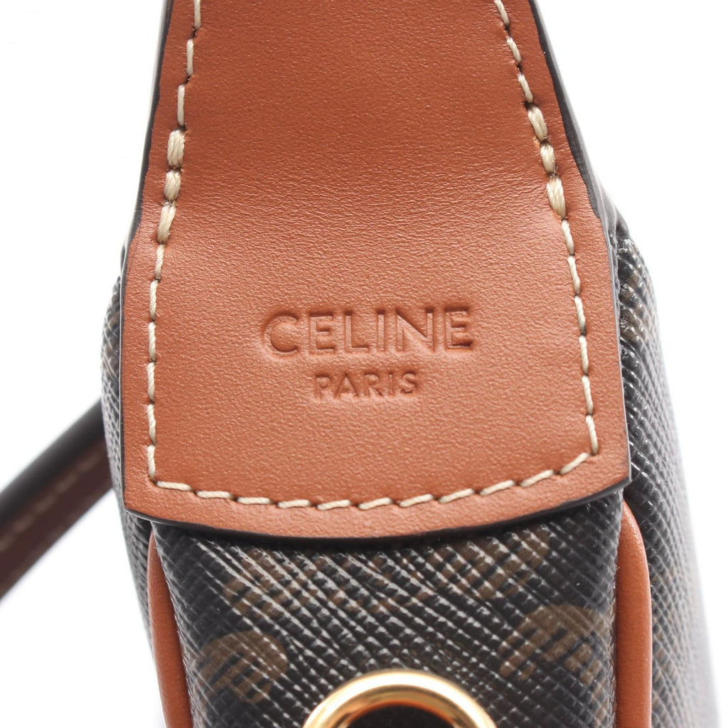 Celine Teen Lou Trio 2-Way Brown Canvas Leather Shoulder — view 4