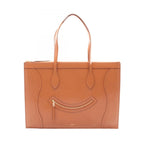 Celine Tote Flat Luggage Brown Leather