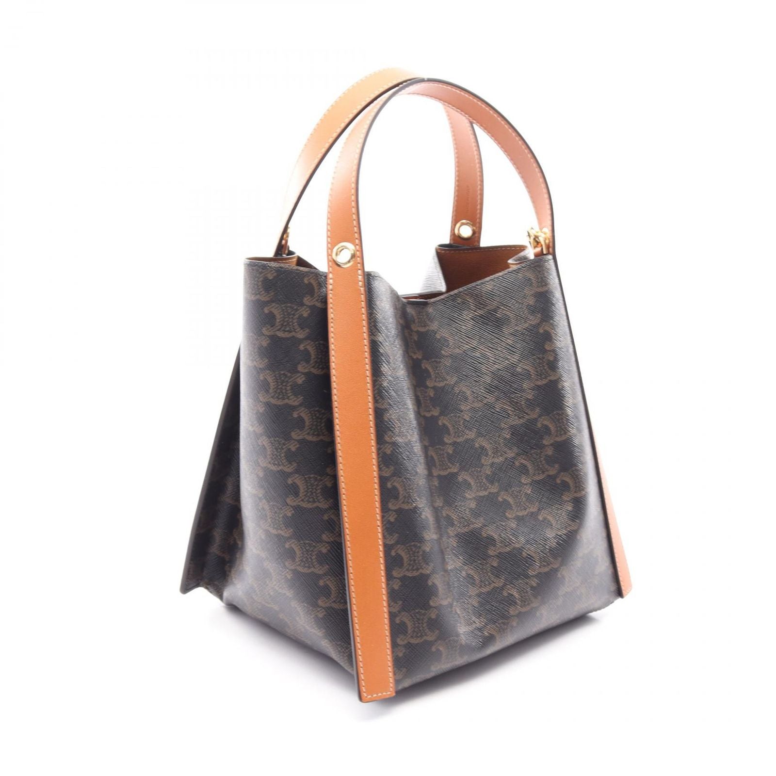 Celine Small Cubo Trio 2-Way Brown Canvas Leather Shoulder — view 2