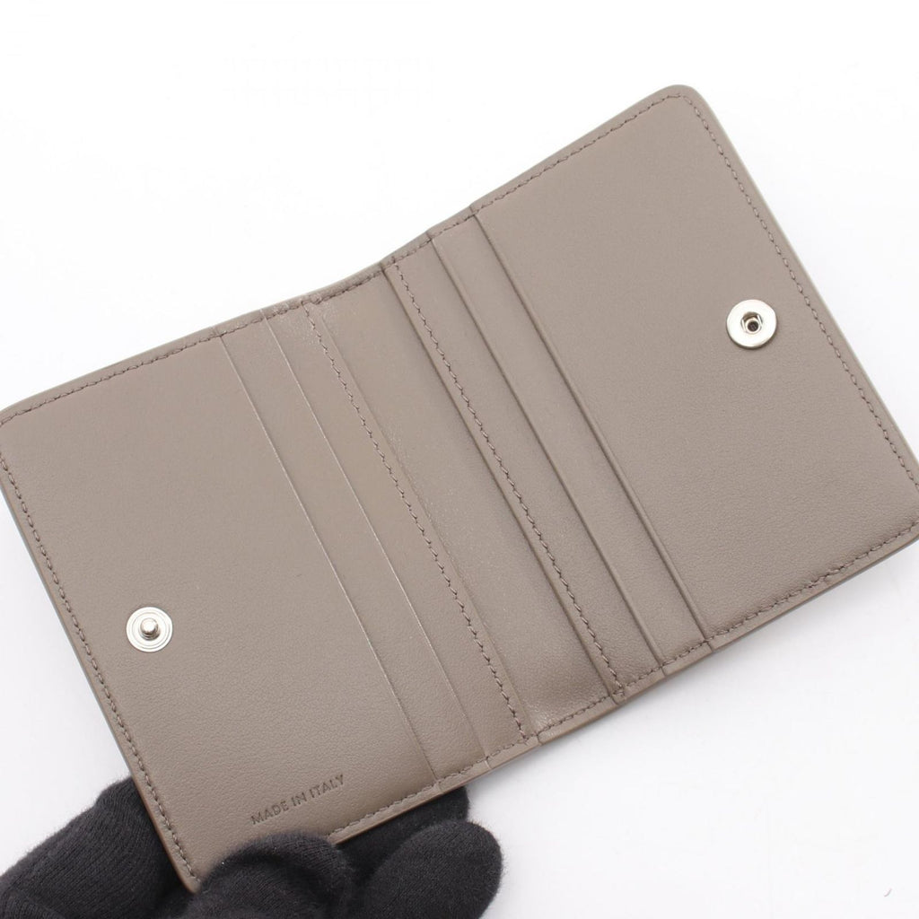Celine Card Case Bifold Holder Gray Leather — view 3