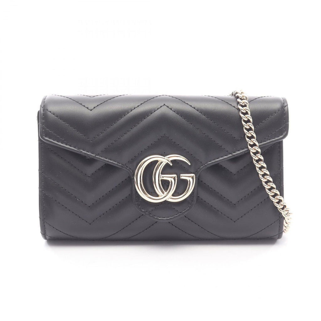 Gucci Shoulder Bag GG Marmont Black Leather