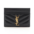 Saint Laurent Paris Card Case YSL Monogram Black Leather