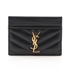 Saint Laurent Paris Card Case YSL Monogram Black Leather