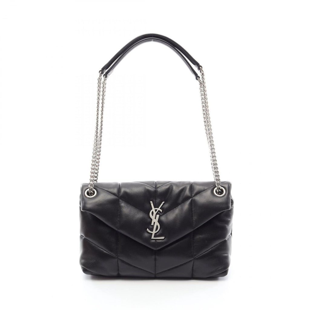 Saint Laurent Paris Shoulder Bag Lou Puffer Black Leather