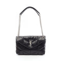 Saint Laurent Paris Shoulder Bag Lou Puffer Black Leather