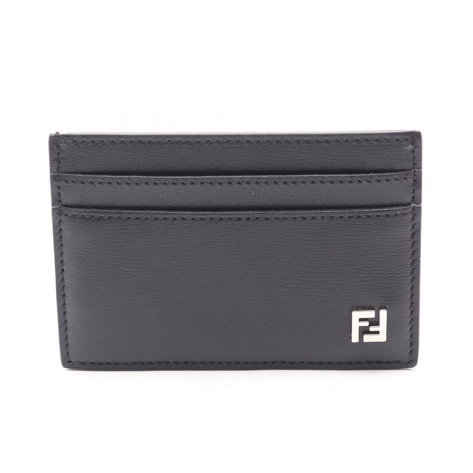 Fendi Card Case FF Squared Black Leather