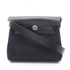 Hermes Shoulder Bag Herbag Zip Mini Black Canvas Leather