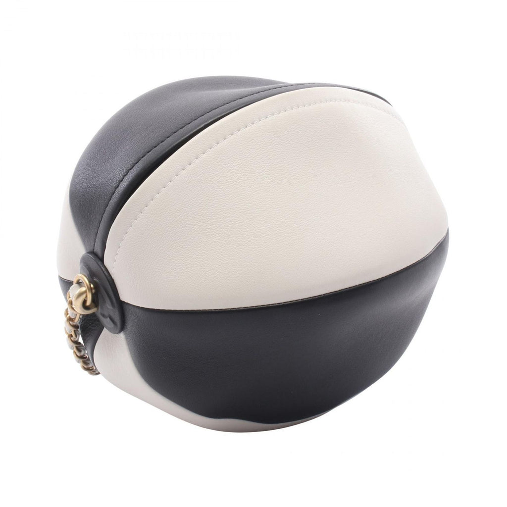 Chanel Shoulder Bag Beach Ball Black White Leather Chain — view 2