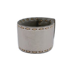 Prada Leather Stitch Turnlock Bracelet Silver White — view 2
