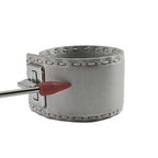 Prada Leather Stitch Turnlock Bracelet Silver White — view 7