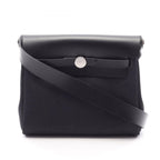 Hermes Shoulder Bag Herbag Zip Mini Black Canvas Leather