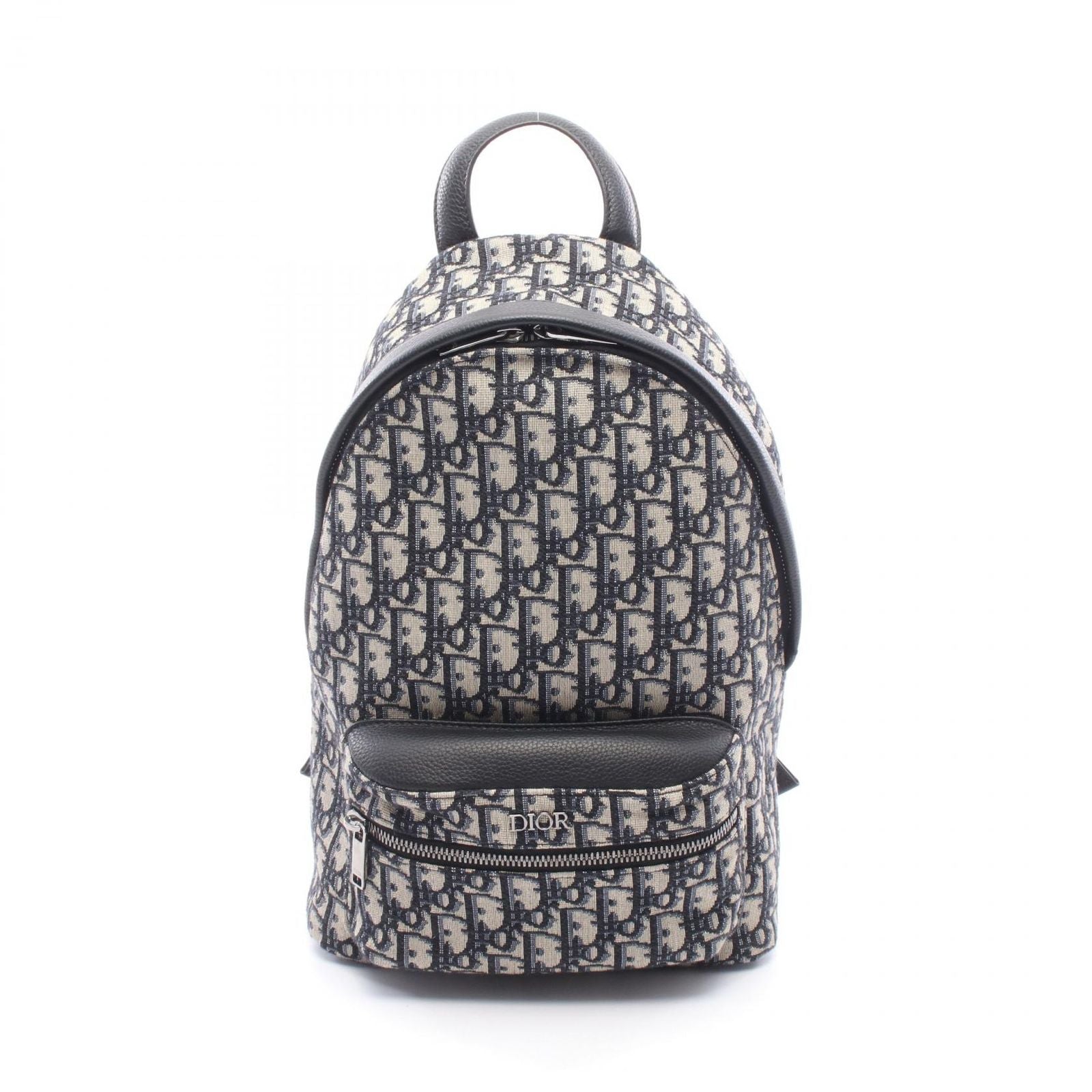 Dior Backpack Rider Auction Kids Navy Canvas Leather Small