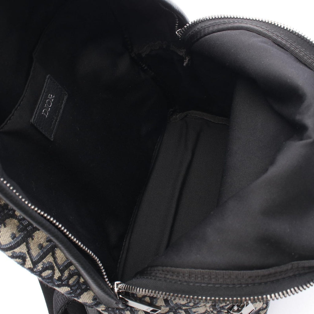 Dior Backpack Rider Auction Kids Navy Canvas Leather Small — view 3