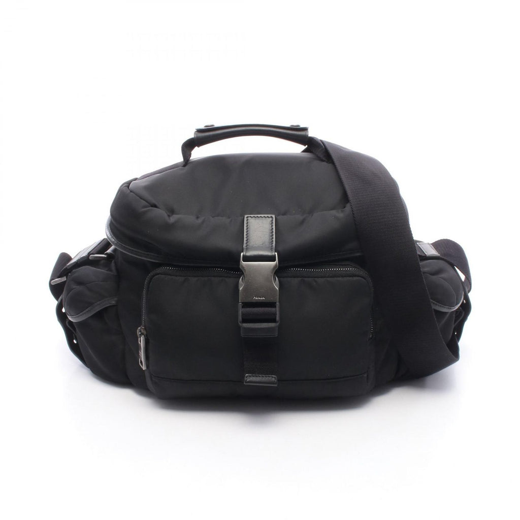 Prada Shoulder Bag Black Nylon Leather