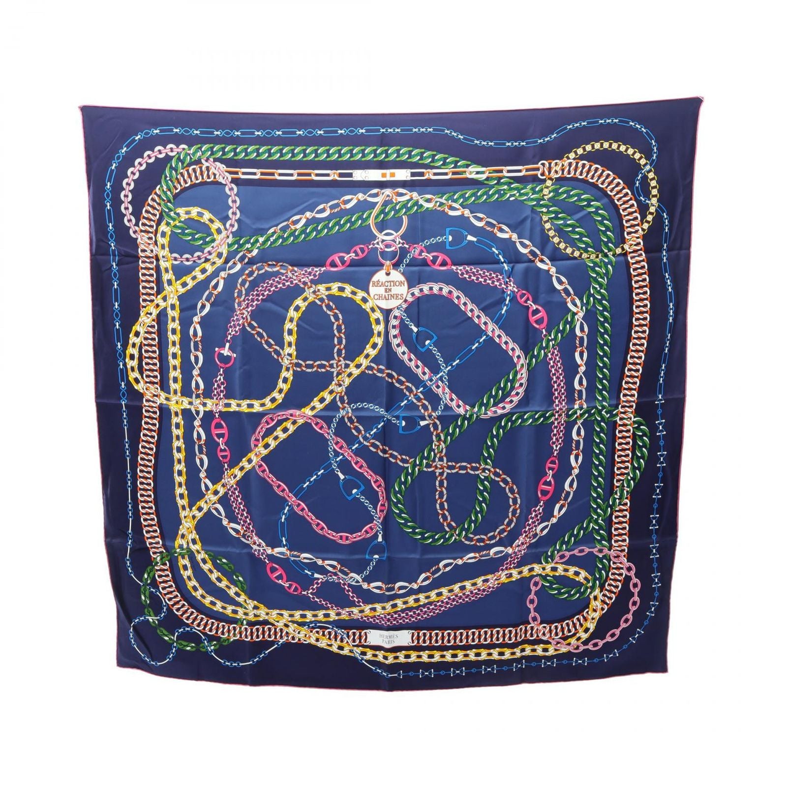 Hermes Scarf Carre 90 Reaction en Chaines Silk