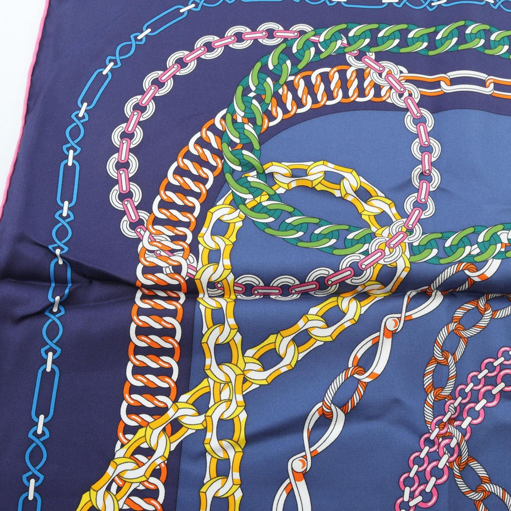 Hermes Scarf Carre 90 Reaction en Chaines Silk — view 6