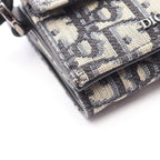 Dior Trifold Wallet Oblique Jacquard Navy Canvas — view 9