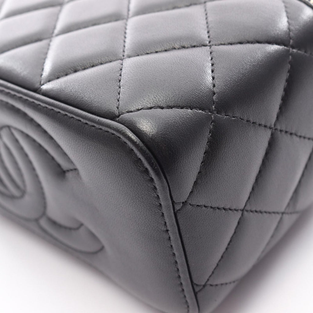 Chanel Shoulder Bag Quilted Vanity 2-Way Black Lambskin Chain — view 8