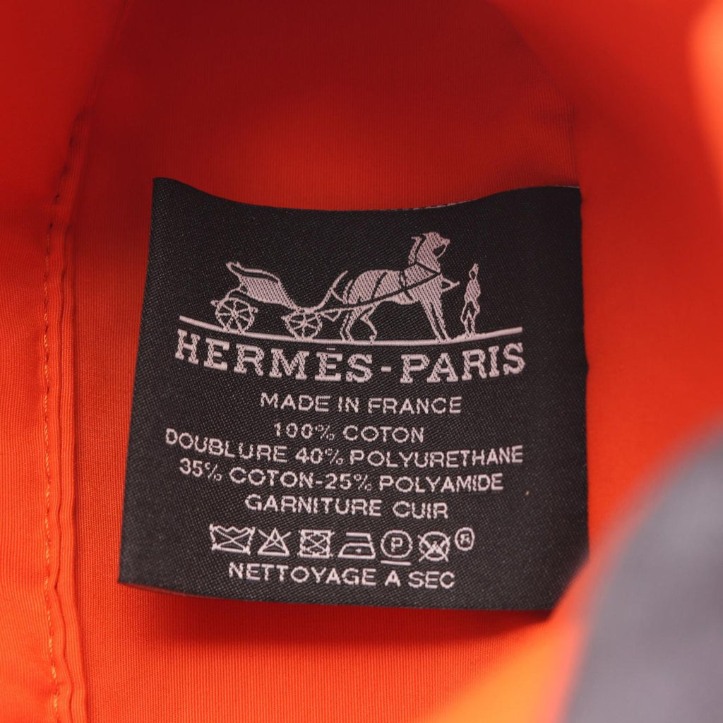 Hermes Pouch Bolide 15 Mini 02 Orange White Canvas Leather — view 4
