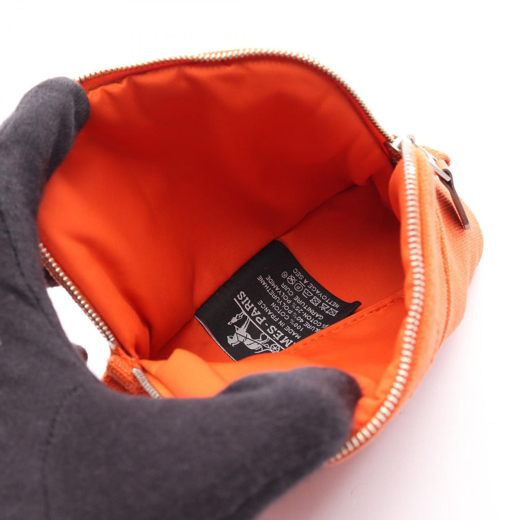 Hermes Pouch Bolide 15 Mini 02 Orange White Canvas Leather — view 3