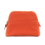 Hermes Pouch Bolide 15 Mini 02 Orange White Canvas Leather