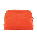 Hermes Pouch Bolide Orange Canvas Leather