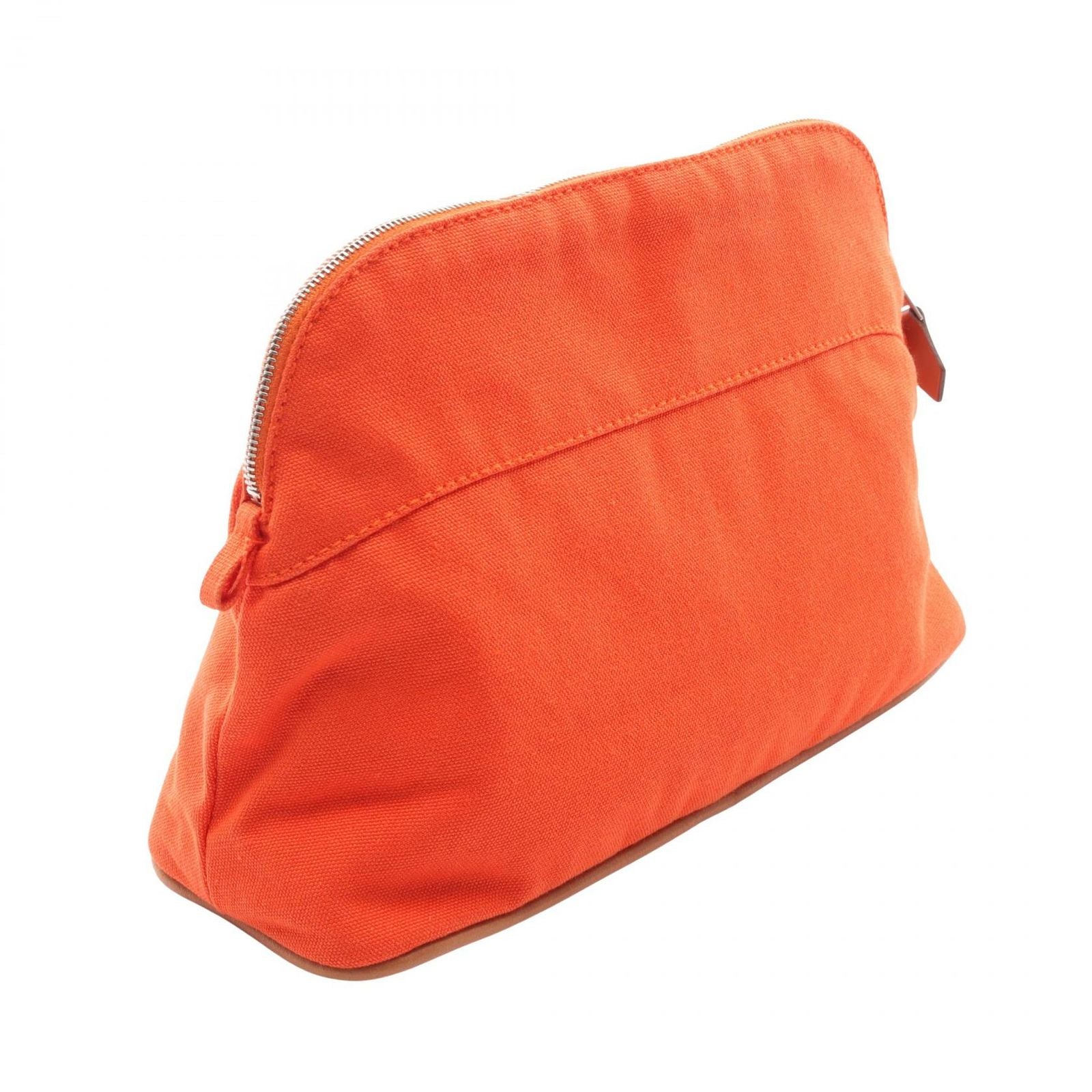 Hermes Pouch Bolide Orange Canvas Leather — view 2