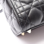 Dior Handbag Lady Dior Cannage 2-Way Black Leather Tote — view 7