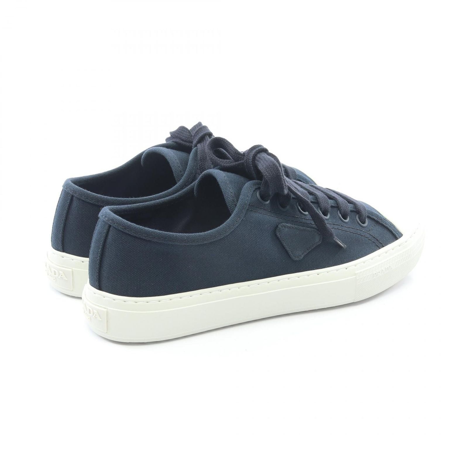 Prada Sneakers Triangle Patch Navy Canvas Logo — view 2