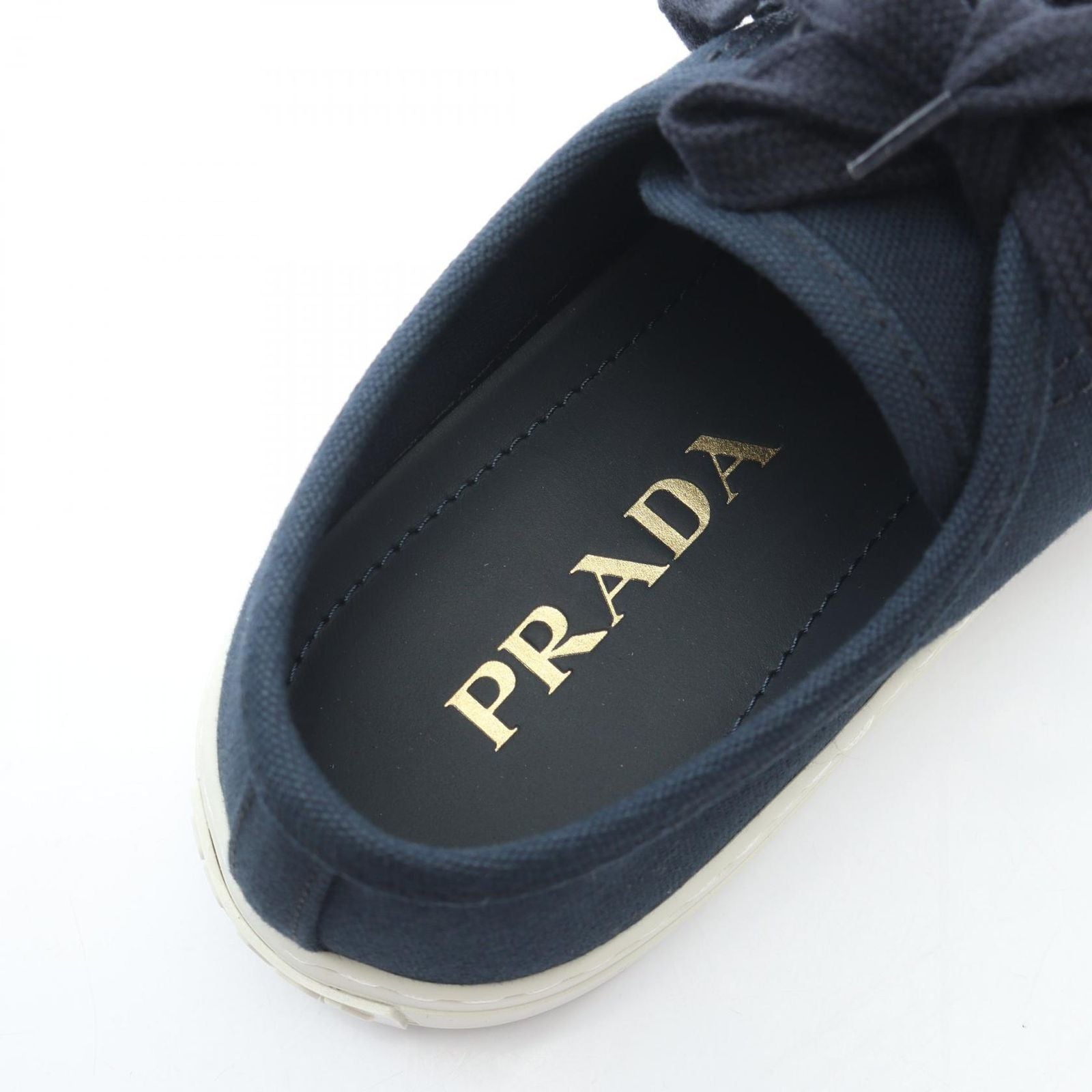 Prada Sneakers Triangle Patch Navy Canvas Logo — view 5