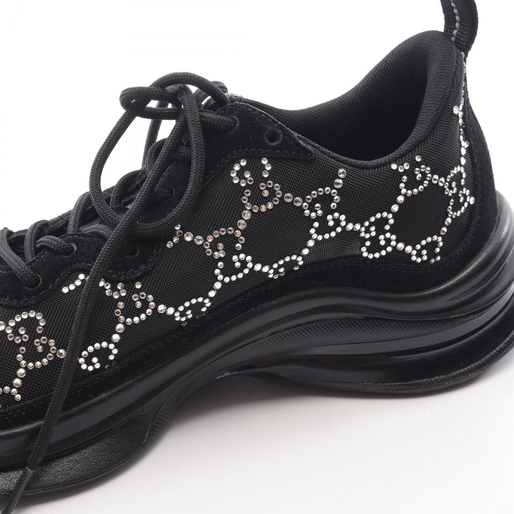 Gucci Sneakers Run GG Pattern Rhinestone Suede — view 8