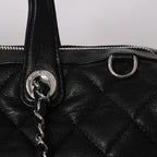 Chanel Chain Bag Base CC Logo Caviar Leather Black Silver — view 6