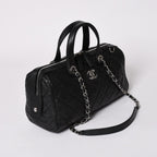 Chanel Chain Bag Base CC Logo Caviar Leather Black Silver — view 4