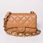 Chanel Quilted 20 Chain Bag Base CC Logo Shiny Lambskin