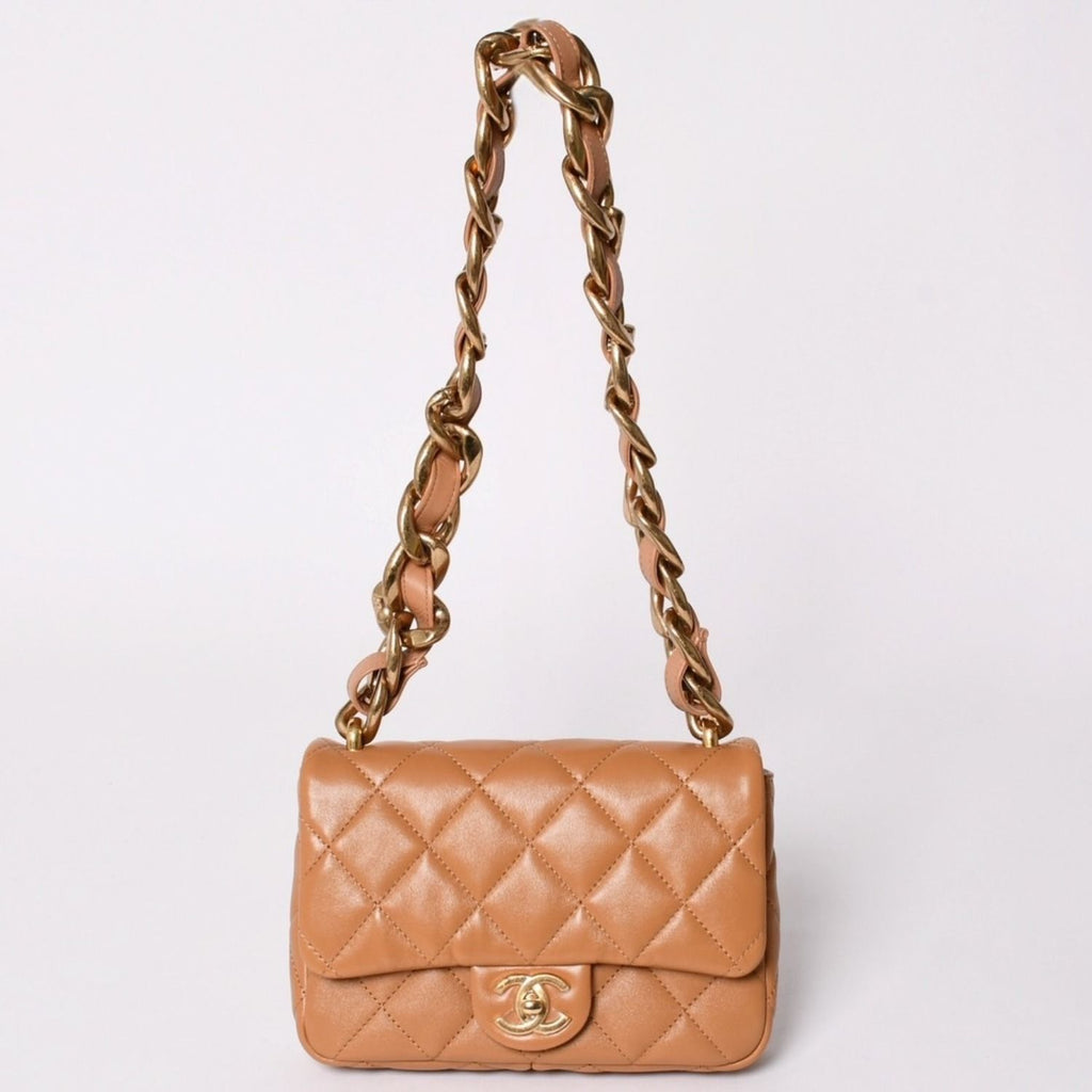 Chanel Quilted 20 Chain Bag Base CC Logo Shiny Lambskin — view 3