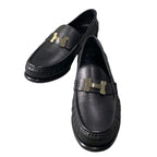 Hermes Moccasins Carlo Chevre Paris Buckle 43 Black Leather Shoes — view 5