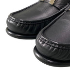 Hermes Moccasins Carlo Chevre Paris Buckle 43 Black Leather Shoes — view 7