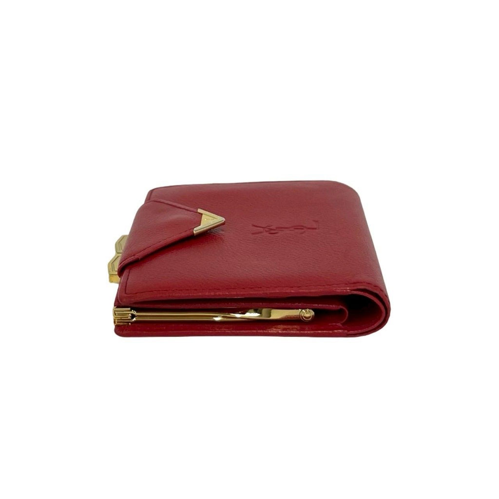 Saint Laurent Vintage YSL Logo Leather Kiss Lock Bifold Wallet — view 4