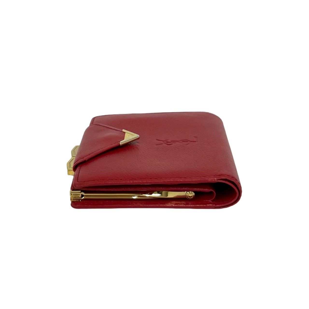 Saint Laurent Vintage YSL Logo Leather Kiss Lock Bifold Wallet — view 4