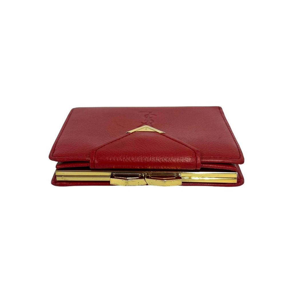 Saint Laurent Vintage YSL Logo Leather Kiss Lock Bifold Wallet — view 3