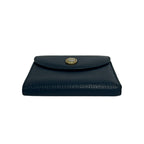 Dior Vintage CD Logo Leather Kiss Lock Bifold Wallet Navy — view 6